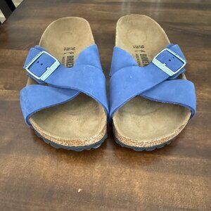 Birkenstock Siena cross strap Blue Sandals. Size 39